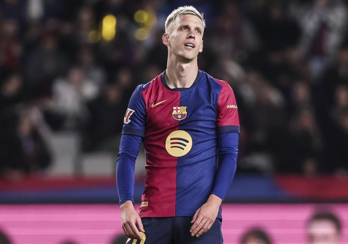 Dani Olmo, en un partido del Barcelona