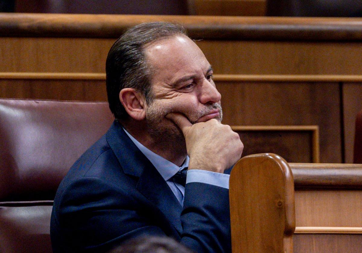 El exministro José Luis Ábalos, durante un pleno en el Congreso